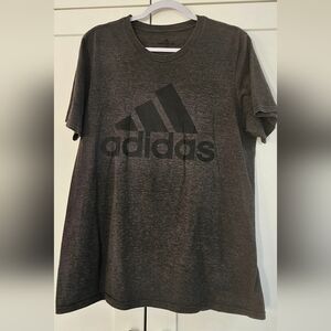 Adidas Charcoal Tee with Black Logo Adult Medium